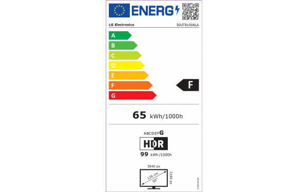 LG 50UT8100 - &Eacute;tiquette &eacute;nergie v2