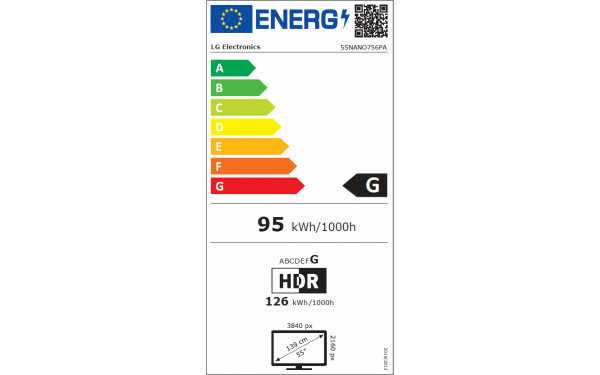 LG 55NANO75 - &Eacute;tiquette &eacute;nergie v2