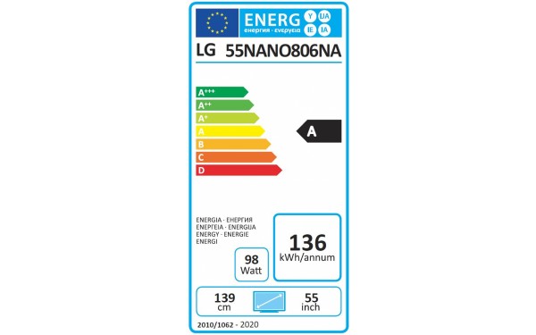 LG 55NANO80 - &Eacute;tiquette &eacute;nergie
