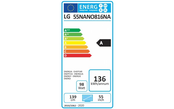 LG 55NANO81 - &Eacute;tiquette &eacute;nergie