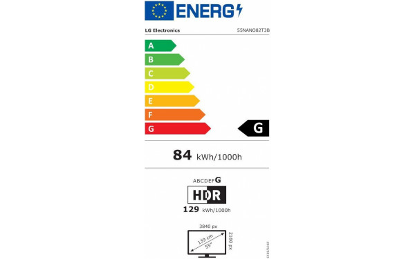 LG 55NANO82T3B - &Eacute;tiquette &eacute;nergie v2