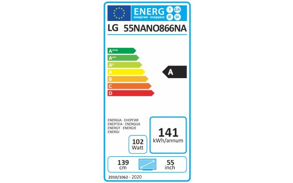 LG 55NANO86 - &Eacute;tiquette &eacute;nergie