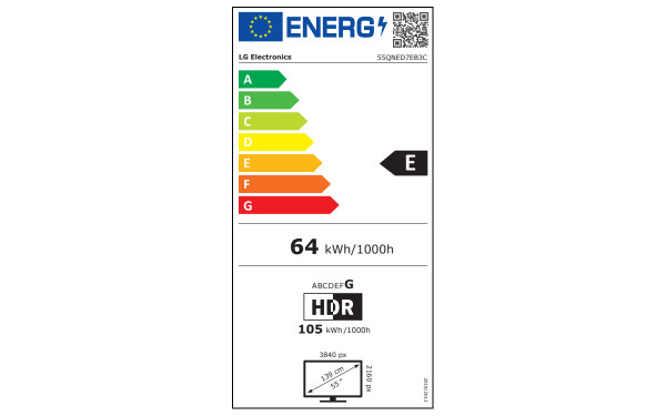 LG 55QNED7EB3C - &Eacute;tiquette &eacute;nergie v2