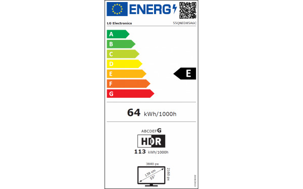 LG 55QNED85A - &Eacute;tiquette &eacute;nergie v2