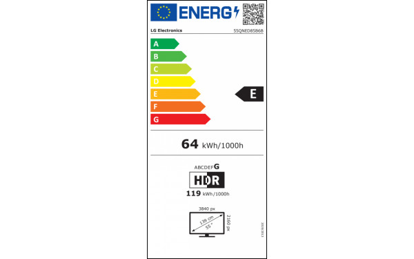 LG 55QNED85B - &Eacute;tiquette &eacute;nergie v2