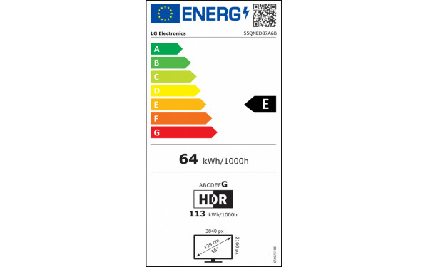 LG 55QNED87A - &Eacute;tiquette &eacute;nergie v2