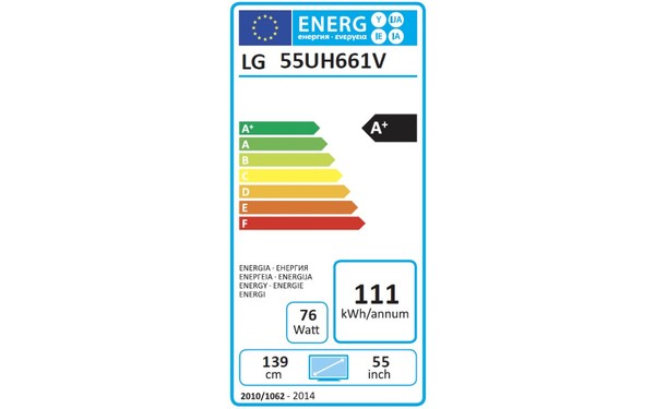 LG 55UH661V - &Eacute;tiquette &eacute;nergie