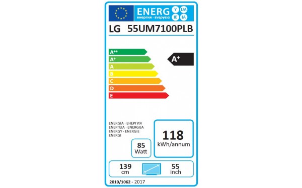 LG 55UM7100 Import EU - &Eacute;tiquette &eacute;nergie