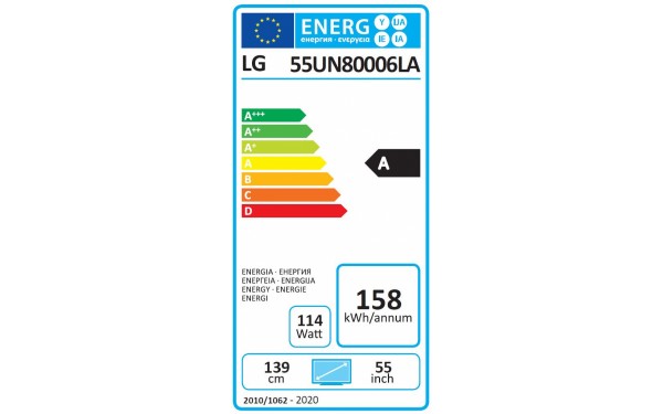 LG 55UN8000 - &Eacute;tiquette &eacute;nergie