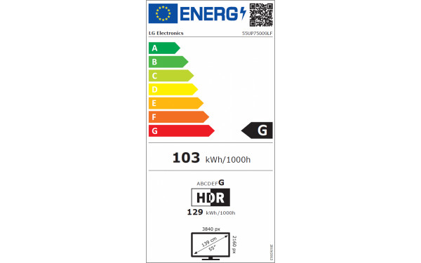 LG 55UP75009 - &Eacute;tiquette &eacute;nergie v2