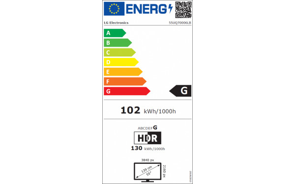LG 55UQ7000 - &Eacute;tiquette &eacute;nergie v2