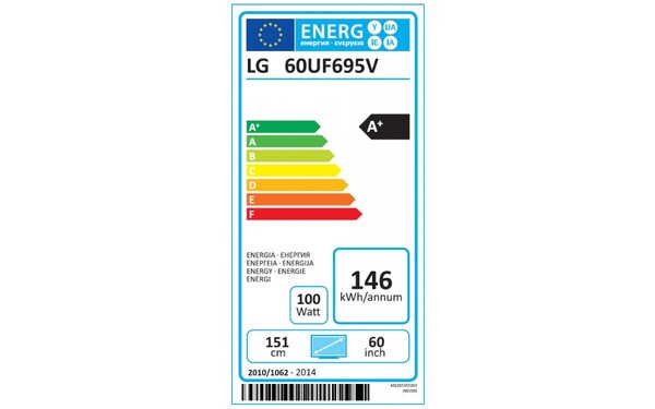 LG 60UF695V - &Eacute;tiquette &eacute;nergie