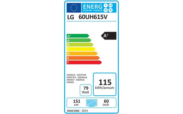 LG 60UH615V - &Eacute;tiquette &eacute;nergie