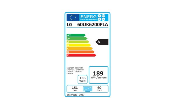 LG 60UK6200 Import EU - &Eacute;tiquette &eacute;nergie