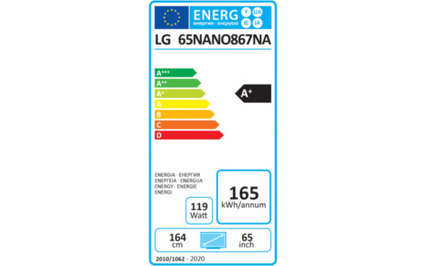 LG 65NANO867NA - &Eacute;tiquette &eacute;nergie