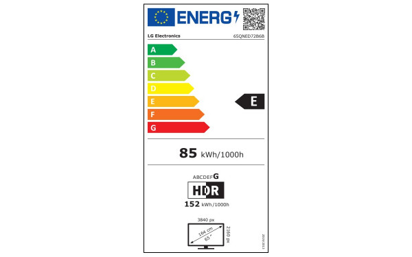 LG 65QNED72B6B - &Eacute;tiquette &eacute;nergie v2