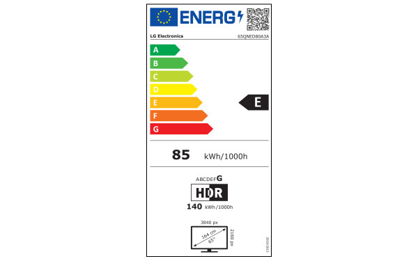 LG 65QNED80A3A - &Eacute;tiquette &eacute;nergie v2