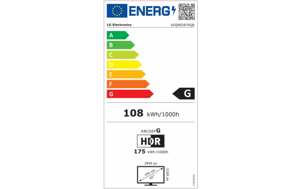 LG 65QNED87 - &Eacute;tiquette &eacute;nergie v2