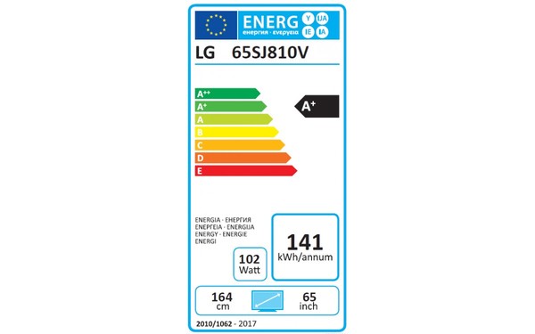 LG 65SJ810V - &Eacute;tiquette &eacute;nergie