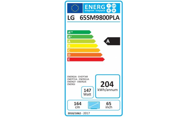 LG 65SM9800 - &Eacute;tiquette &eacute;nergie