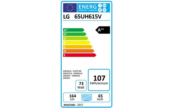 LG 65UH615V - &Eacute;tiquette &eacute;nergie