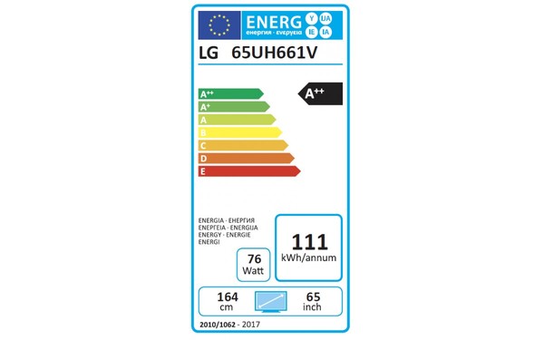 LG 65UH661V - &Eacute;tiquette &eacute;nergie
