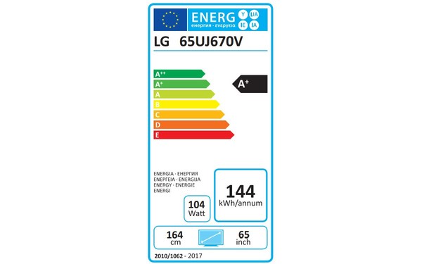 LG 65UJ670V - &Eacute;tiquette &eacute;nergie
