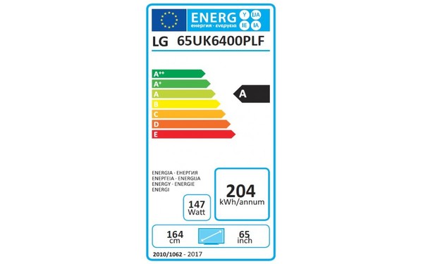 LG 65UK6400 - &Eacute;tiquette &eacute;nergie