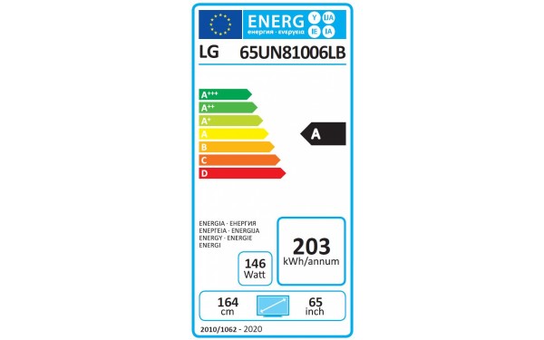 LG 65UN8100 - &Eacute;tiquette &eacute;nergie