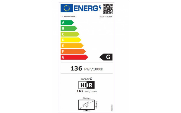 LG 65UP7500 - &Eacute;tiquette &eacute;nergie v2