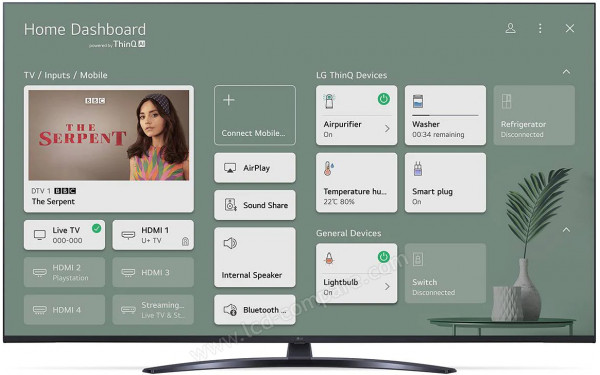 LG 65UP81006LR - Vue de face Home Dashboard