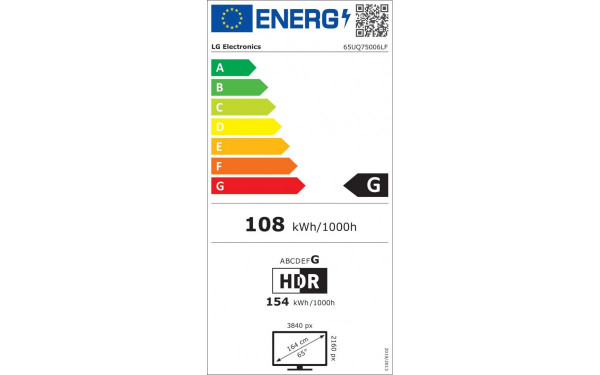 LG 65UQ75006LF.API - &Eacute;tiquette &eacute;nergie v2