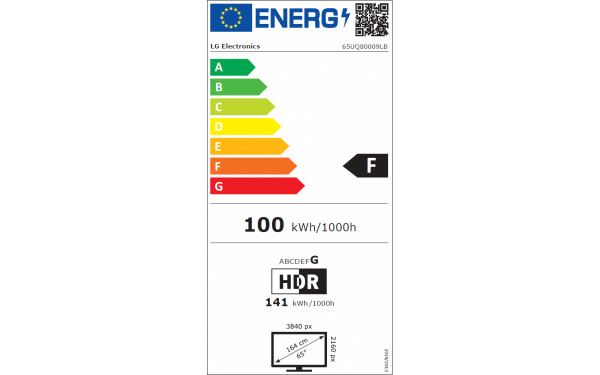 LG 65UQ80009LB - &Eacute;tiquette &eacute;nergie v2