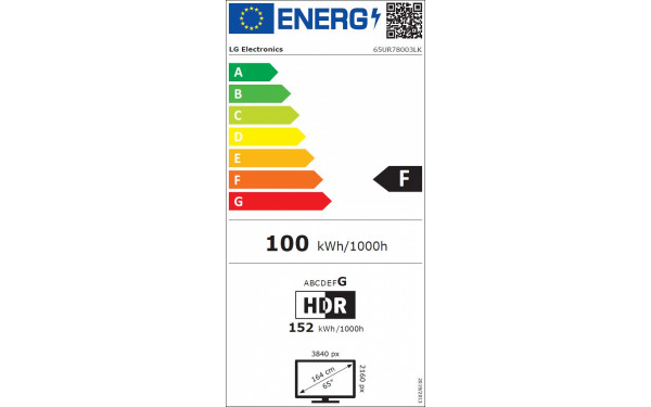 LG 65UR78003 - &Eacute;tiquette &eacute;nergie v2