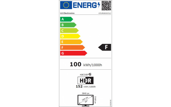 LG 65UR80003 - &Eacute;tiquette &eacute;nergie v2