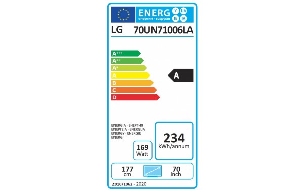 LG 70UN7100 - &Eacute;tiquette &eacute;nergie