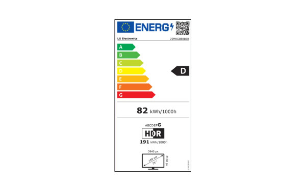 LG 75MRGB88B - &Eacute;tiquette &eacute;nergie v2