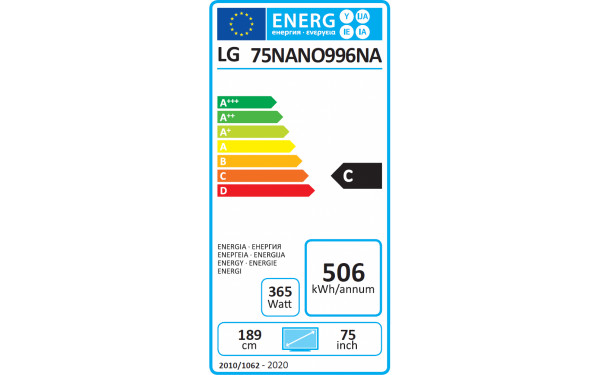 LG 75NANO99 - &Eacute;tiquette &eacute;nergie