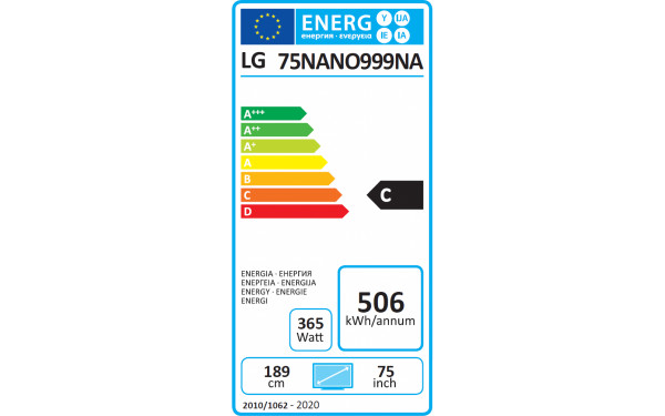 LG 75NANO999NA - &Eacute;tiquette &eacute;nergie