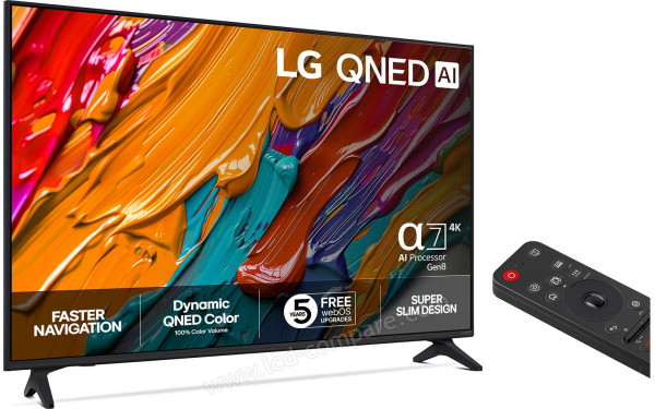 LG 75QNED7E - Vue 3/4 gauche