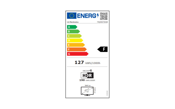 LG 75QNED7E - &Eacute;tiquette &eacute;nergie v2