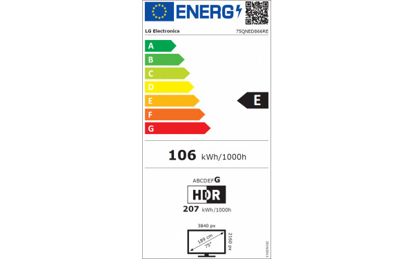 LG 75QNED86 2023 - &Eacute;tiquette &eacute;nergie v2