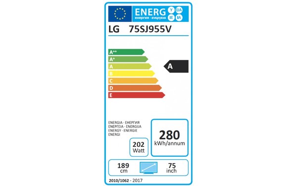 LG 75SJ955V - &Eacute;tiquette &eacute;nergie