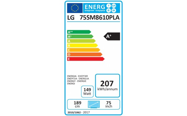 LG 75SM8610 Import EU - &Eacute;tiquette &eacute;nergie