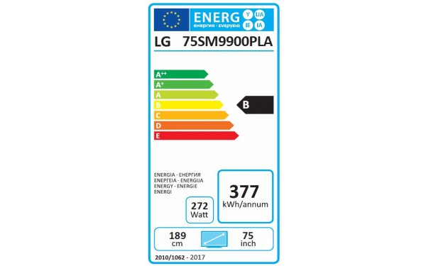 LG 75SM9900 - &Eacute;tiquette &eacute;nergie