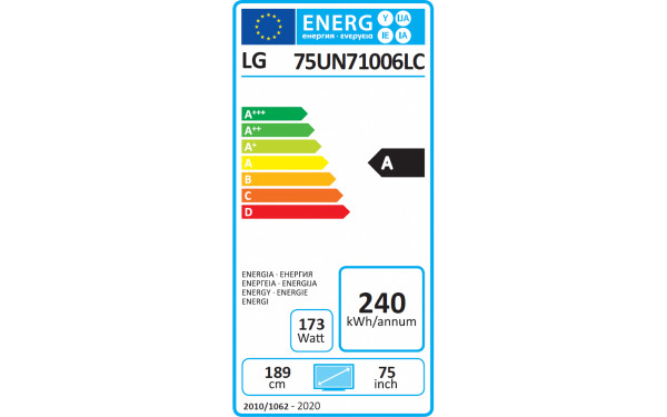 LG 75UN7100 - &Eacute;tiquette &eacute;nergie