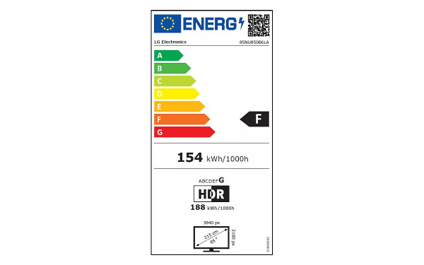 LG 85NU850B - &Eacute;tiquette &eacute;nergie v2