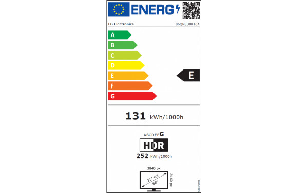LG 86QNED80T6A.API - &Eacute;tiquette &eacute;nergie v2