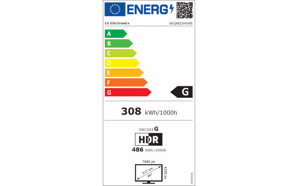 LG 86QNED99 - &Eacute;tiquette &eacute;nergie v2