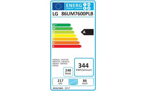 LG 86UM7600 Import EU - &Eacute;tiquette &eacute;nergie